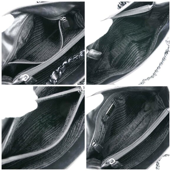 Prada Classic Nappa Chain/Leather Woven Strap Bag - Picture 13 of 16